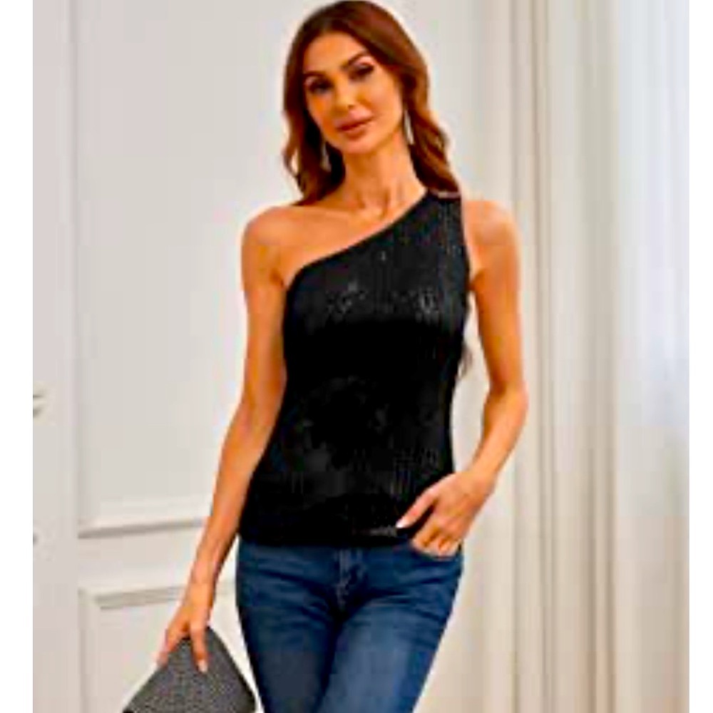 52 Weekends Woman’s One Sholder Top Size L Black